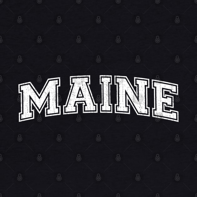 Vintage University-look Maine Distressed College Design by Webdango